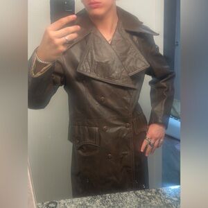 RARE 60S DOUBLE BREASTED LEATHER COAT